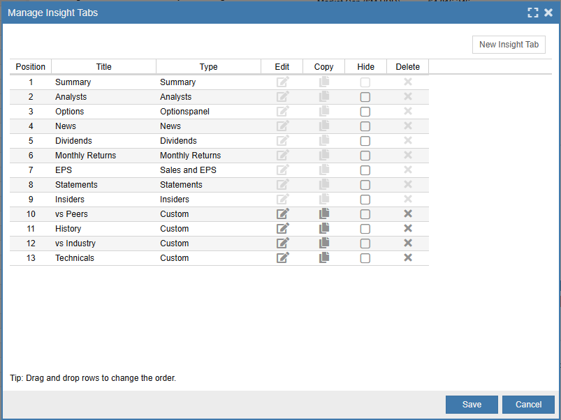 Manage Visuals Tabs