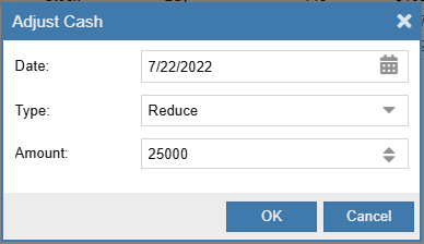 adjust portfolio cash