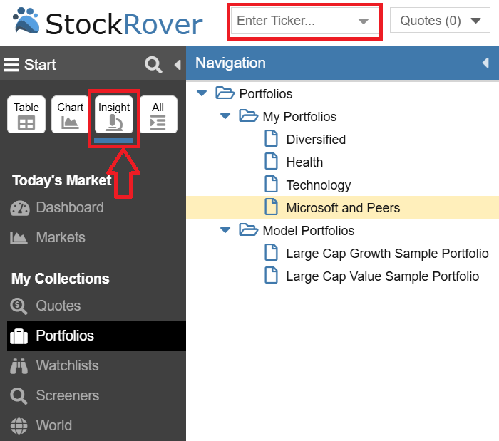 Click to enlarge Start Menu - Insight Panel