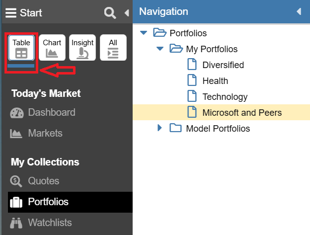 Click to enlarge Start Menu - Table